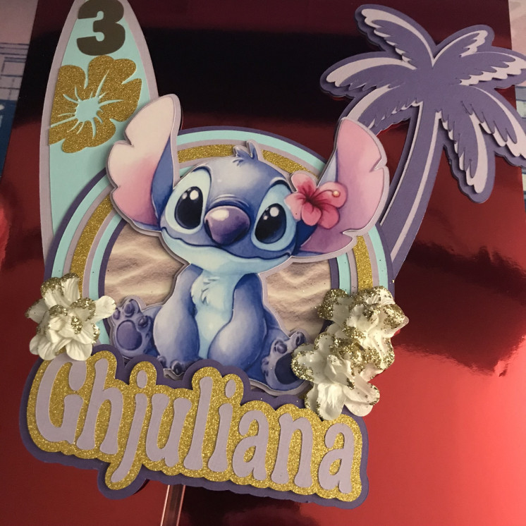 Toppers STITCH Vintage 3D personnalisé
