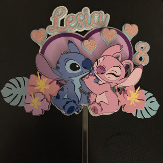 Toppers STITCH Love 3D personnalisé