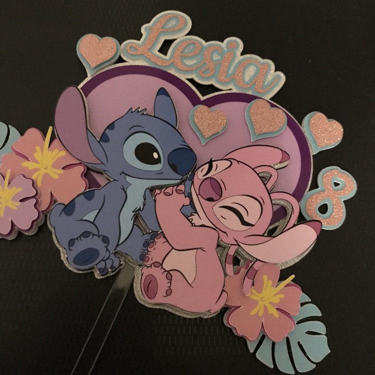 Toppers STITCH Love 3D personnalisé