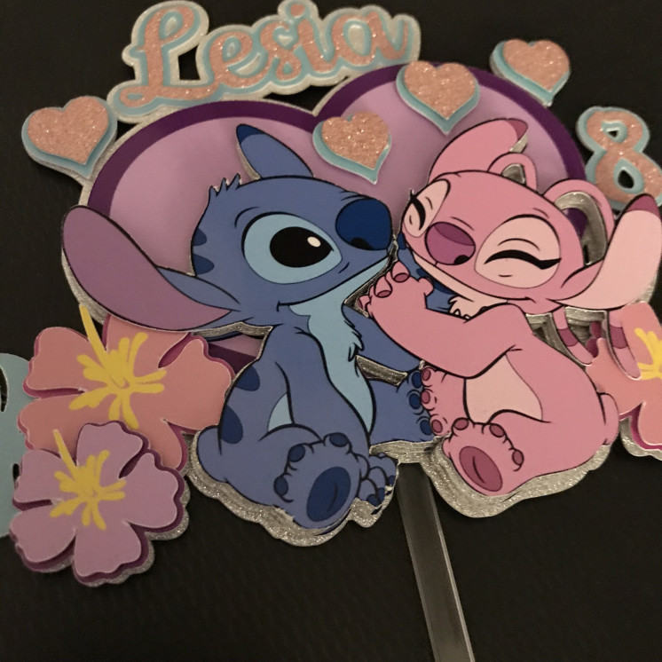 Toppers STITCH Love 3D personnalisé