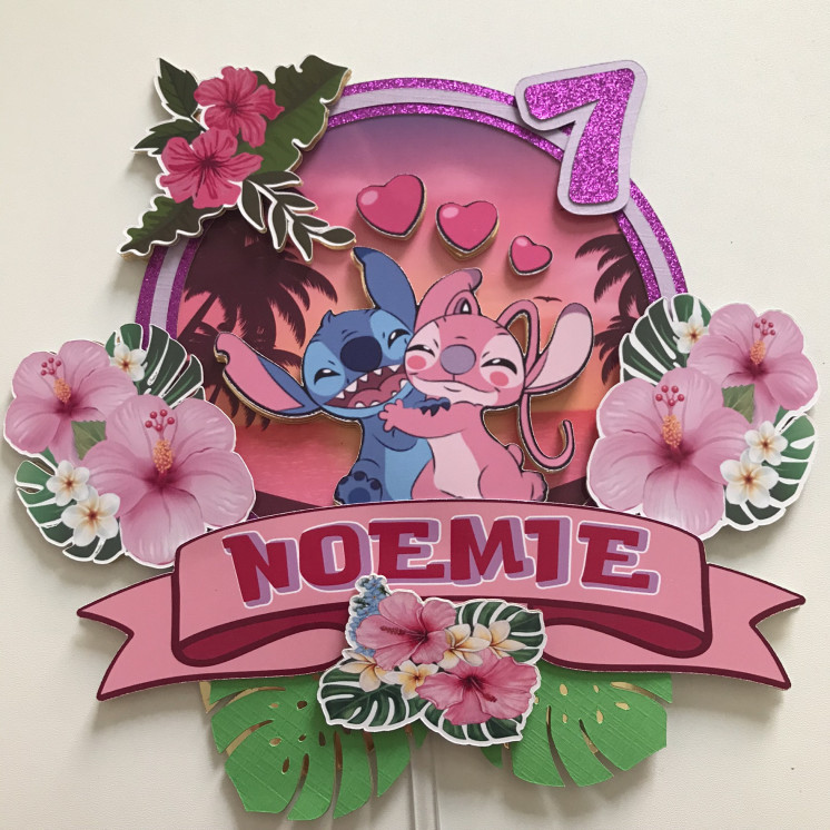 Toppers STITCH ANGEL 3D personnalisé