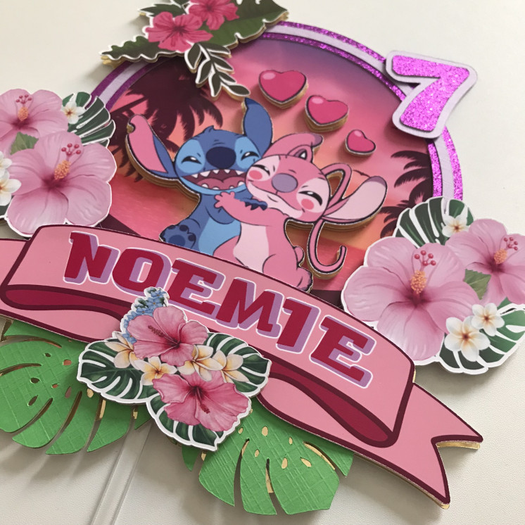Toppers STITCH ANGEL 3D personnalisé