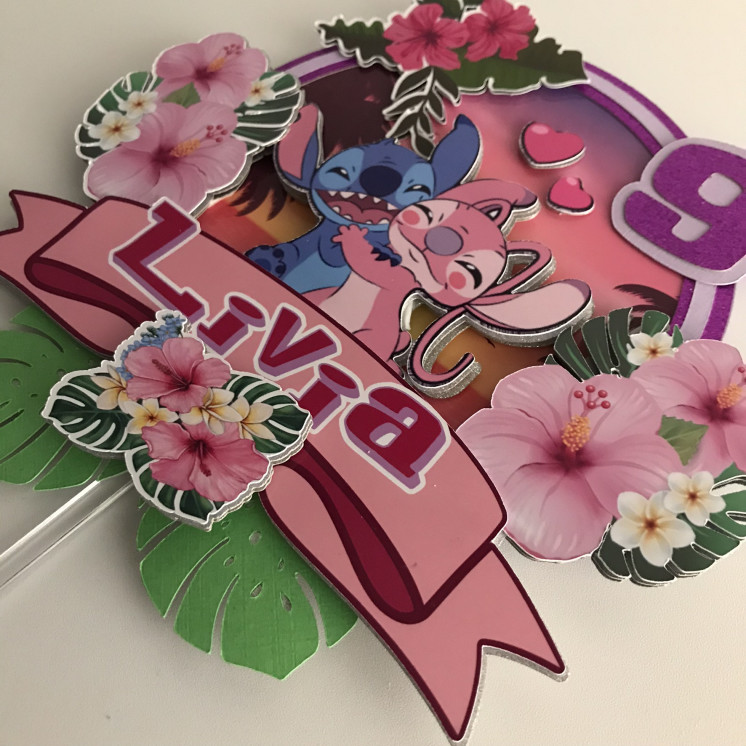 Toppers STITCH ANGEL 3D personnalisé