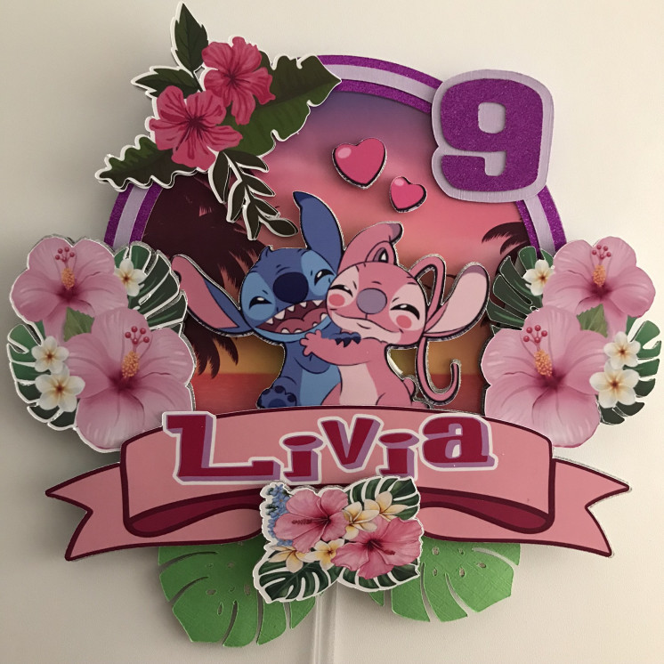 Toppers STITCH ANGEL 3D personnalisé