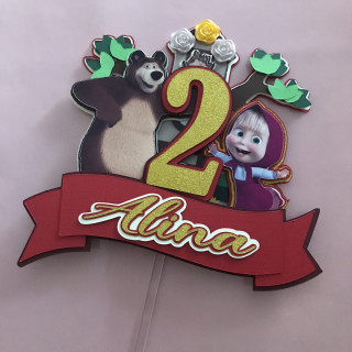Toppers MACHA ET MICHKA 3D personnalisé