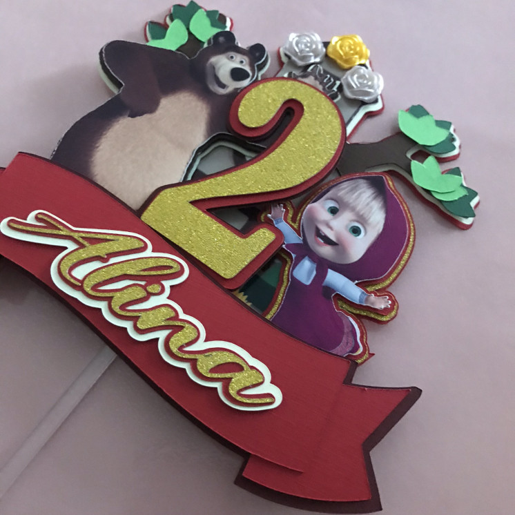 Toppers MACHA ET MICHKA 3D personnalisé