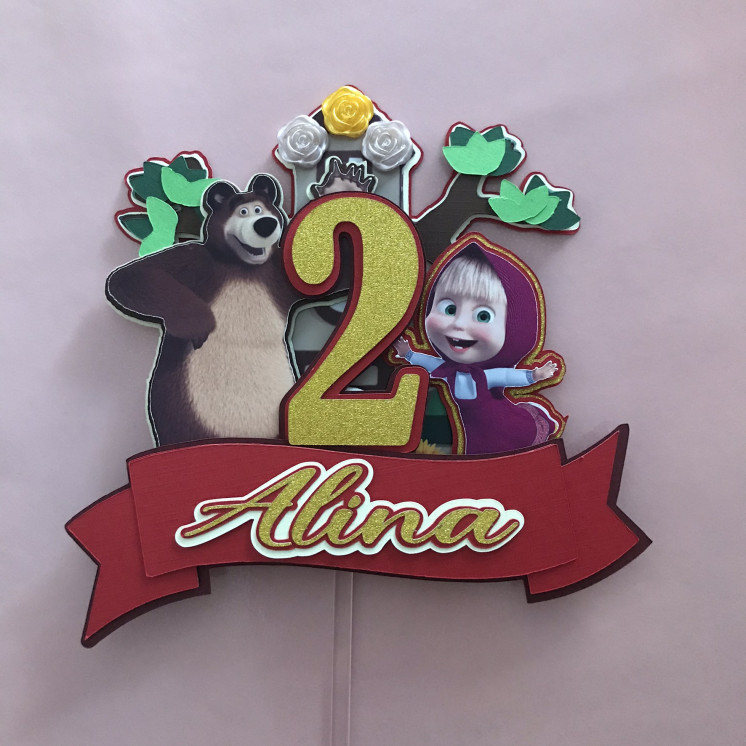 Toppers MACHA ET MICHKA 3D personnalisé