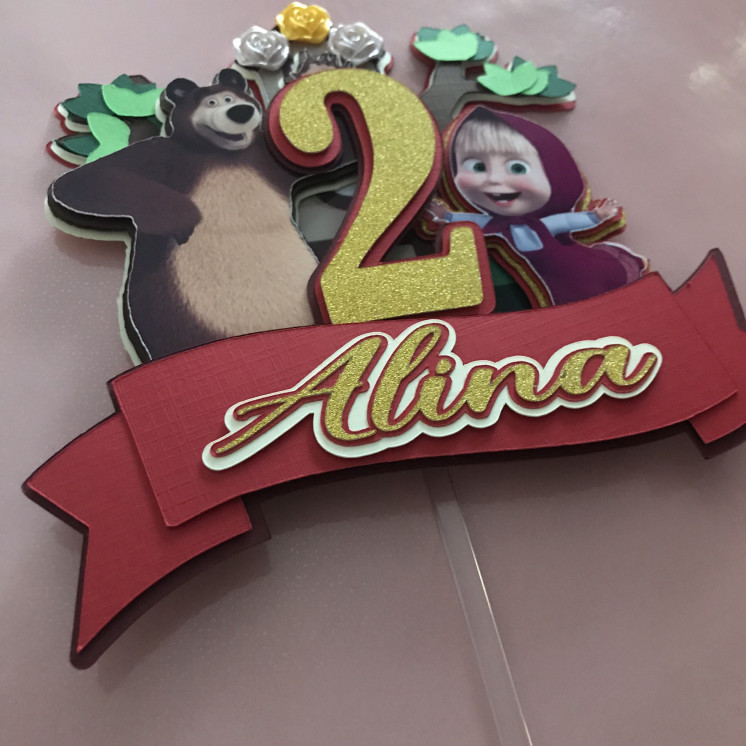 Toppers MACHA ET MICHKA 3D personnalisé