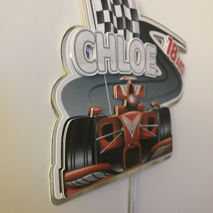 Toppers VOITURE COURSE 3D personnalisé
