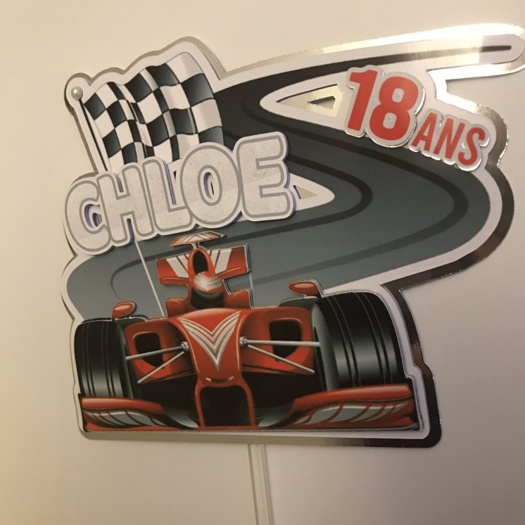 Toppers VOITURE COURSE 3D personnalisé