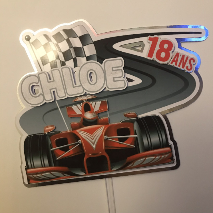 Toppers VOITURE COURSE 3D personnalisé