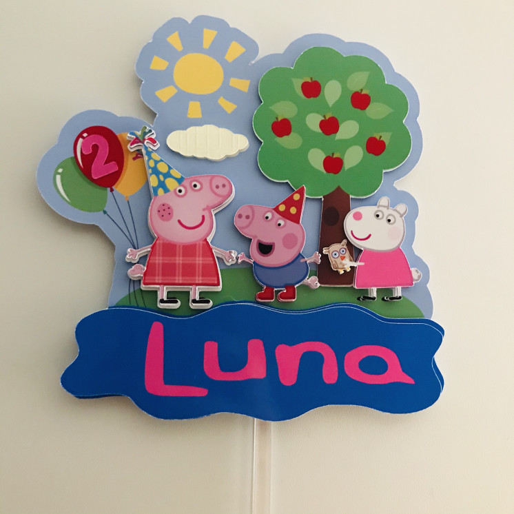 Toppers PEPPA PIG 3D personnalisé