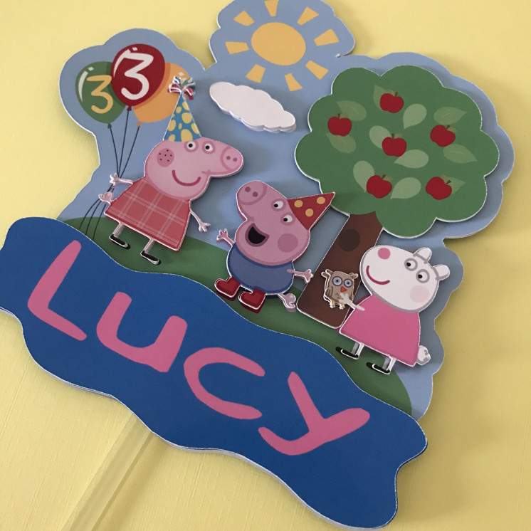 Toppers PEPPA PIG 3D personnalisé