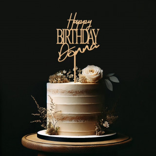 Toppers Bois Prénoms HAPPY BIRTHDAY  Personnalisé