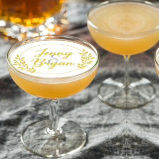 Disques cocktails Or scintillant personnalisés Disques cocktails Or scintillant personnalisés