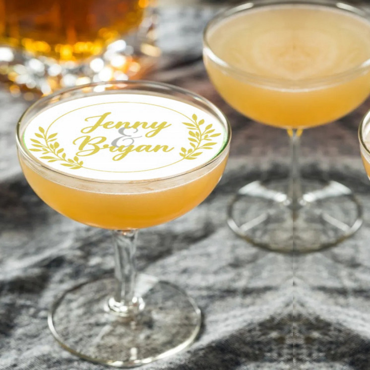 Disques cocktails Or scintillant personnalisés