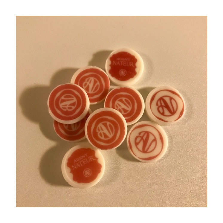 Medaillons chocolat blanc imprimés Personnalisés